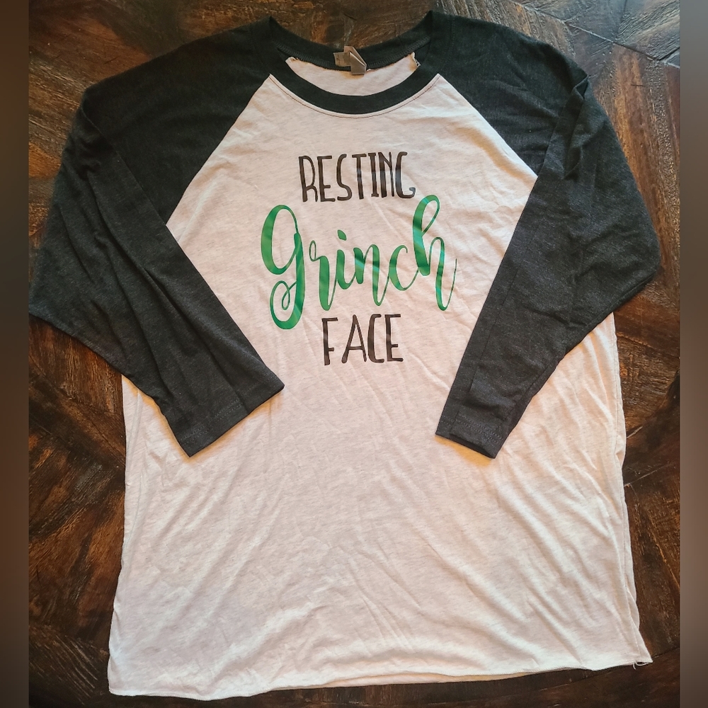 "Resting Grinch Face" Baseball Tee